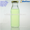 Custom made 200ml wide mouth glass juice beverage bottle with metal lids for juice hot sell